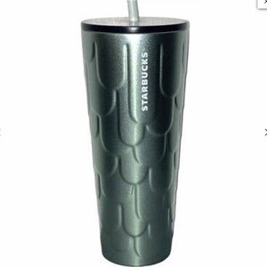 Starbucks Stainless Steel Aqua Green Glitter Mermaid Venti Cup NWT